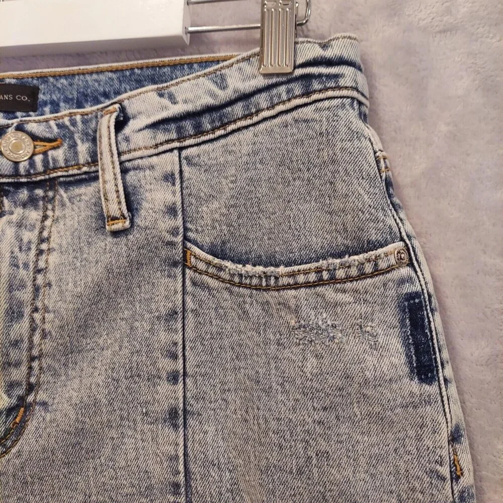 Silver Frisco Tapered Womens Size 28/28 (31x27) Mid Rise Distressed Denim Jeans - Picture 6 of 16